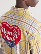 Human Made - Logo-Embroidered Checked Cotton-Flannel Shirt - Yellow