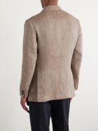 J. Mueser - Herrinbone Linen Blazer - Brown