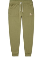 Maison Kitsuné - Tapered Logo-Appliquéd Cotton-Jersey Sweatpants - Green