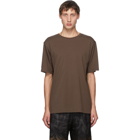 Dries Van Noten Brown Round Collar T-Shirt