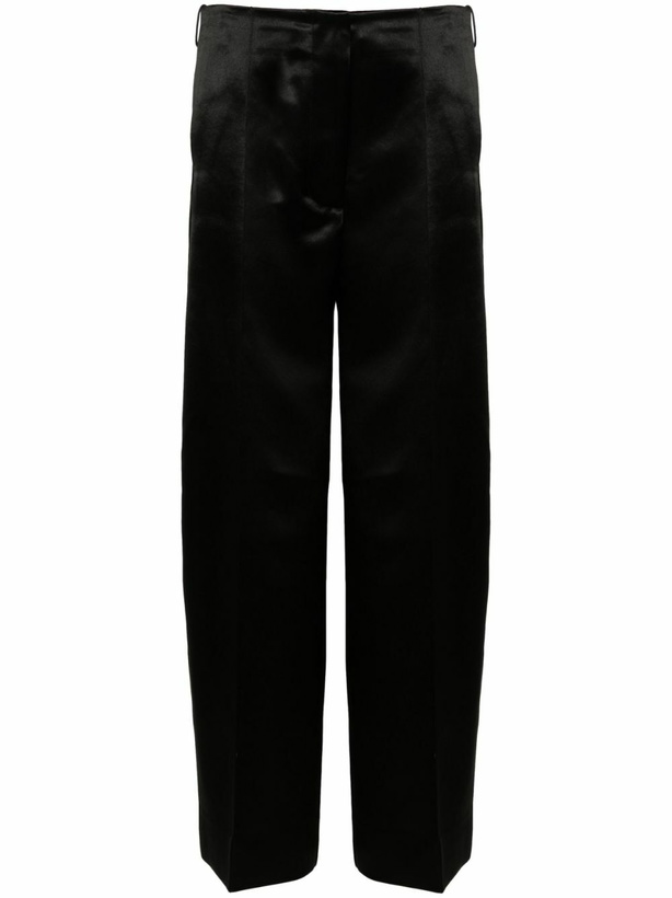 Photo: Peter Do Black Wide-Leg Satin Trousers