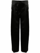 Peter Do Black Wide-Leg Satin Trousers