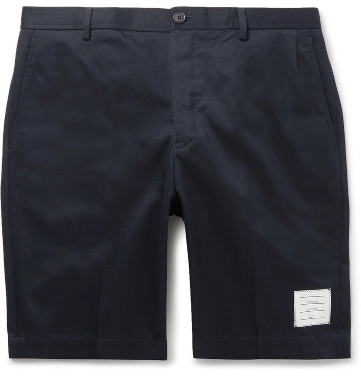 Photo: Thom Browne - Slim-Fit Cotton-Twill Shorts - Navy