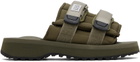 SUICOKE Khaki MOTO-PUFFab Sandals
