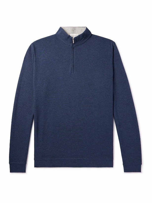 Photo: Peter Millar - Crown Cotton-Blend Jersey Half-Zip Sweatshirt - Blue