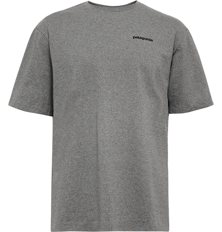 Photo: Patagonia - Responsibili-Tee P-6 Logo-Print Recycled Cotton-Blend Jersey T-Shirt - Gray