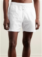 AMIRI - Straight-Leg Mid-Length Logo-Appliquéd Swim Shorts - White