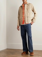 Corridor - Camp-Collar Checked Cotton Shirt - Orange