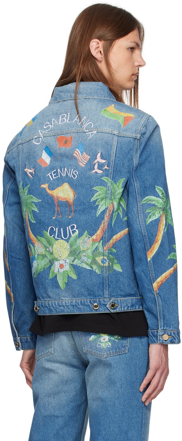 Casablanca Blue Tennis Club Denim Jacket Casablanca