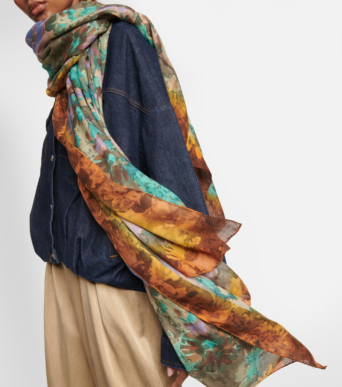 Dries Van Noten Floral modal scarf Dries Van Noten