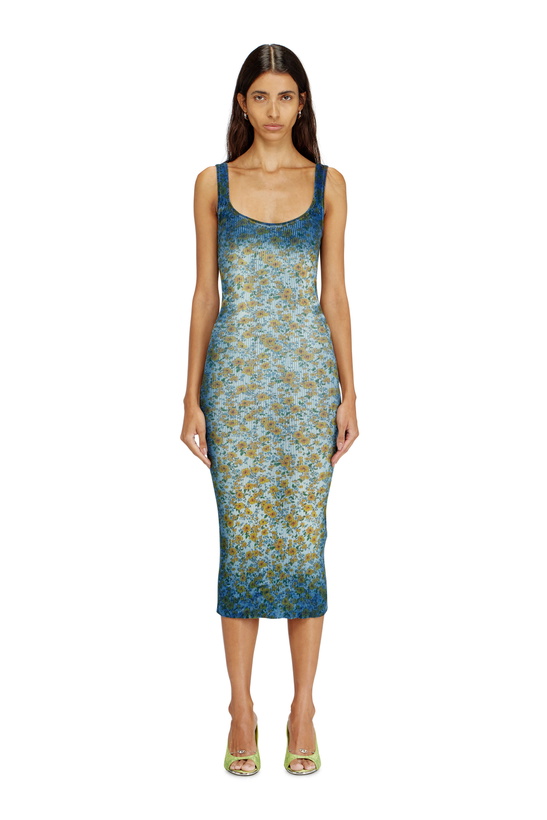 Photo: Diesel Mini dress with floral X-ray effect - Dresses Womens in Blue