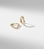 Stone and Strand Heart 14kt gold (585/1000) huggie earrings