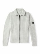 C.P. Company - Logo-Appliquéd Waffle-Knit Wool-Blend Zip-Up Sweatshirt - Neutrals