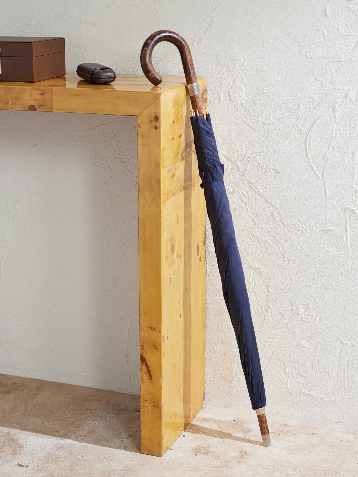 Dunhill - Shell and Wood Umbrella - Blue