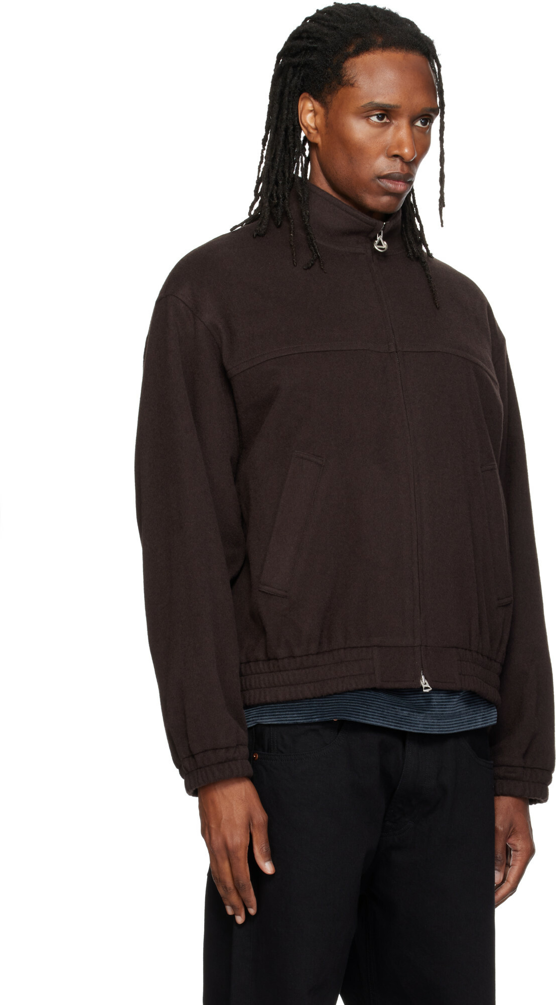 Solid Homme Brown High-Neck Jacket