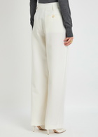 Stella Mccartney Draped Wool Trousers Cream