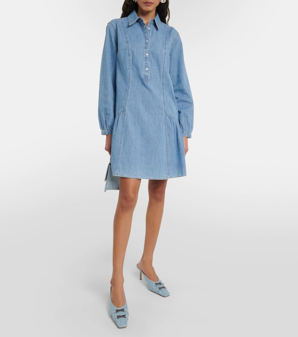 Veronica Beard Chaia puff-sleeve denim minidress Veronica Beard
