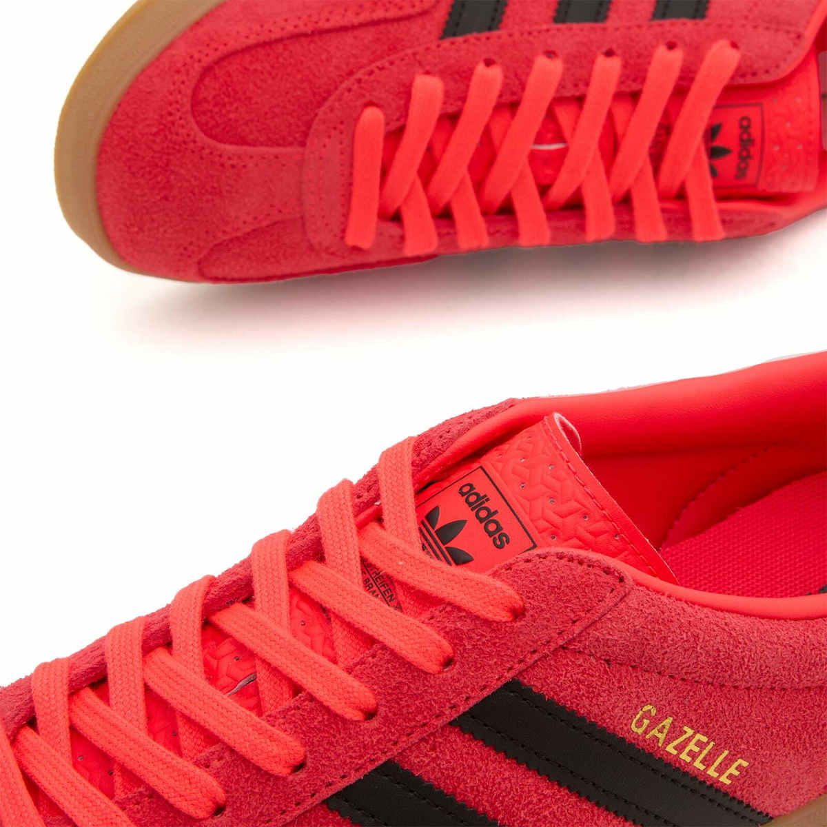 Adidas Gazelle Indoor in Lucid Red/Black/Gold Metallic