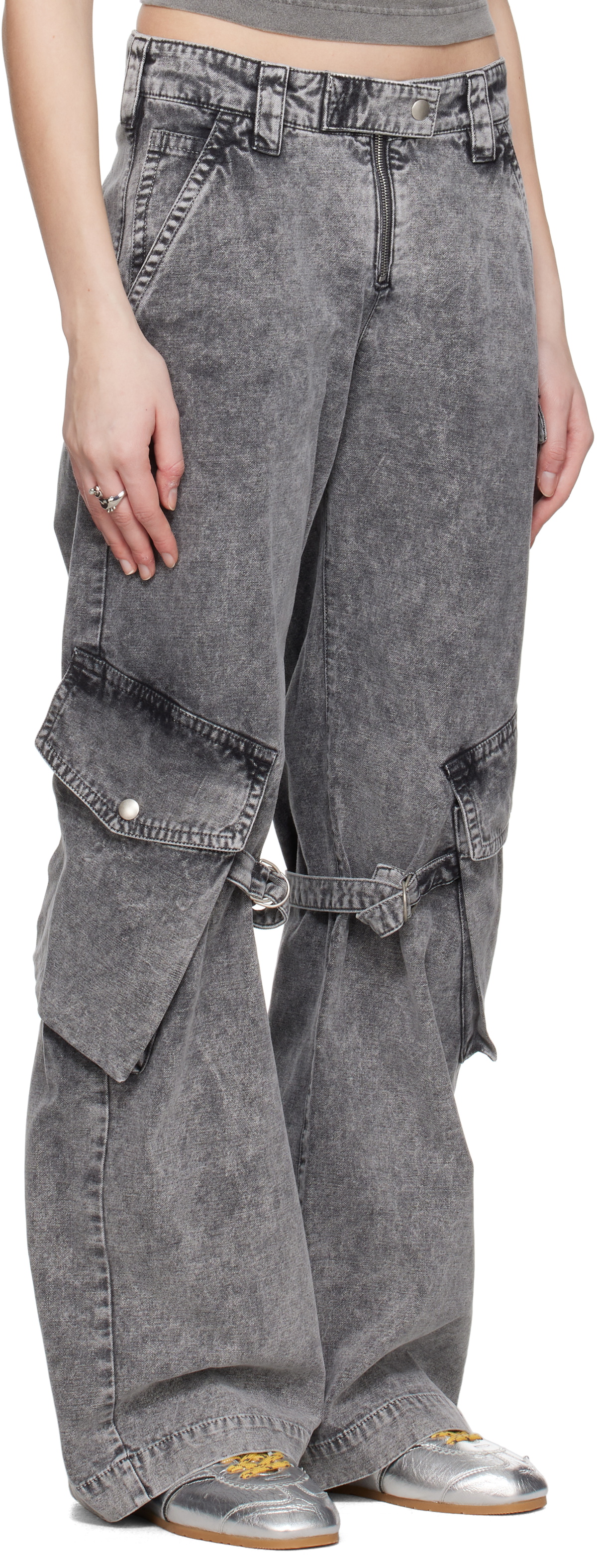 Acne Studios Gray Canvas Cargo Pants