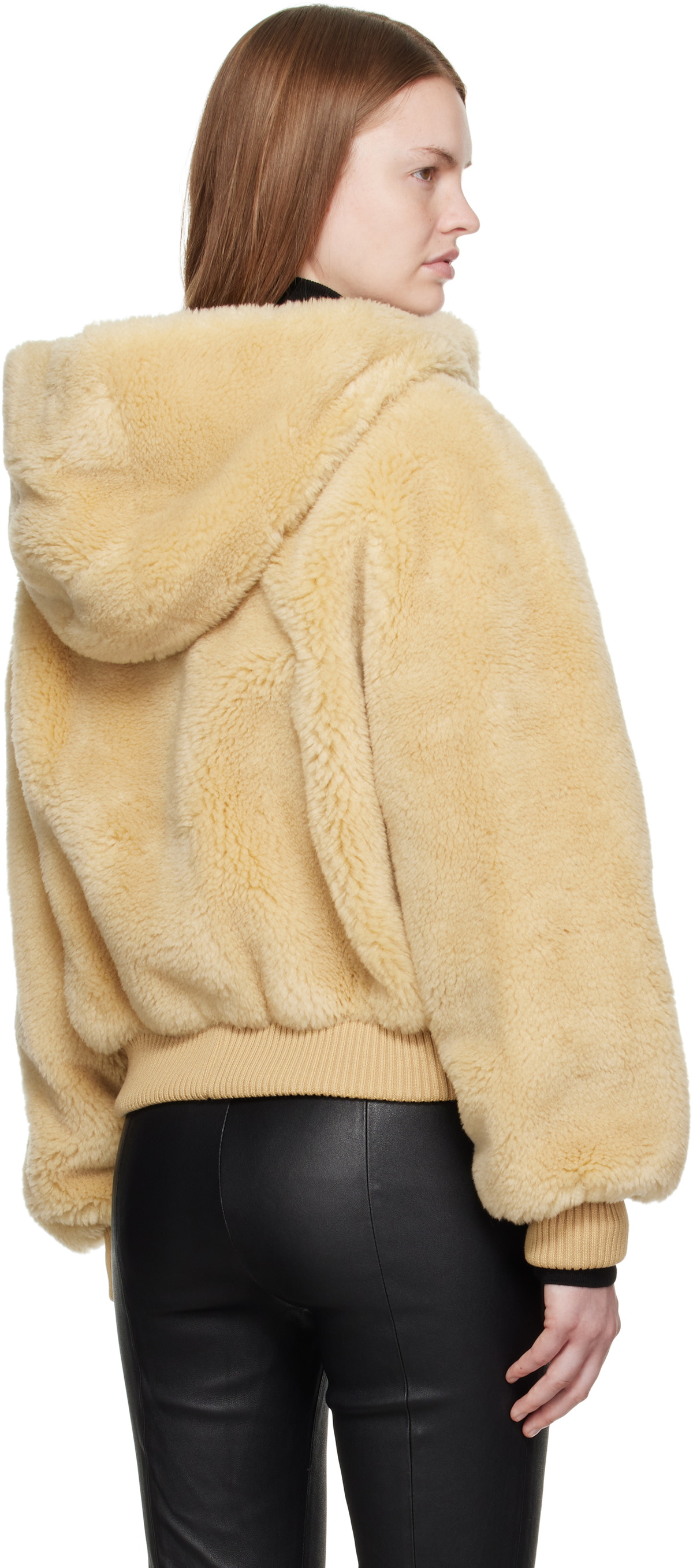 R2W Beige Fatima Wool Teddy Jacket