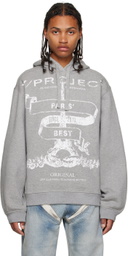 Y/Project Gray Print Hoodie