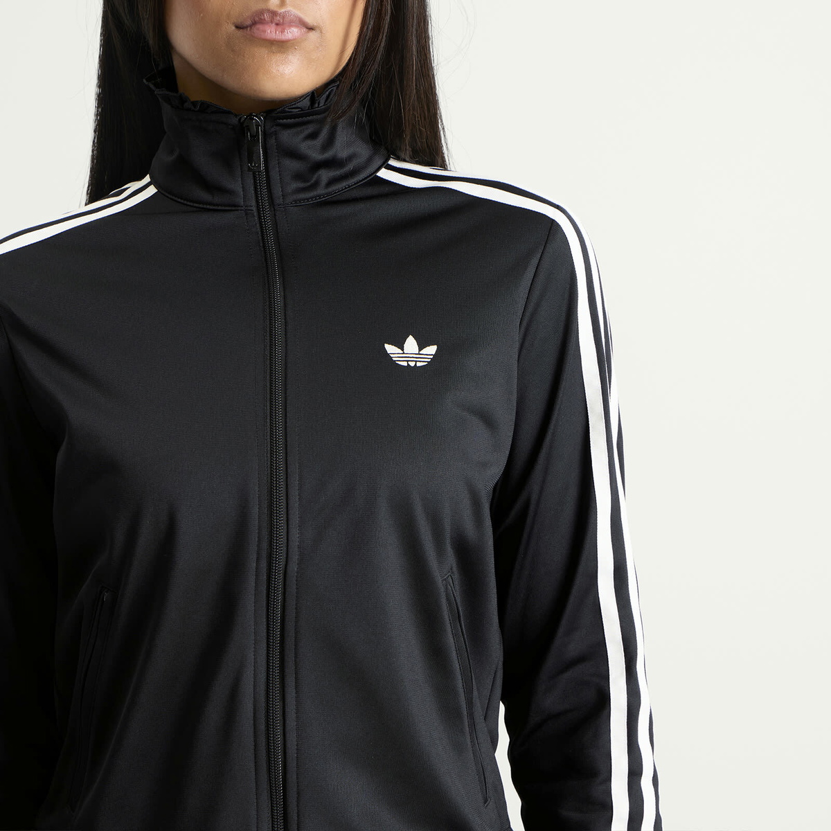 Adidas Women's Pleated Firebird Track Top in Black