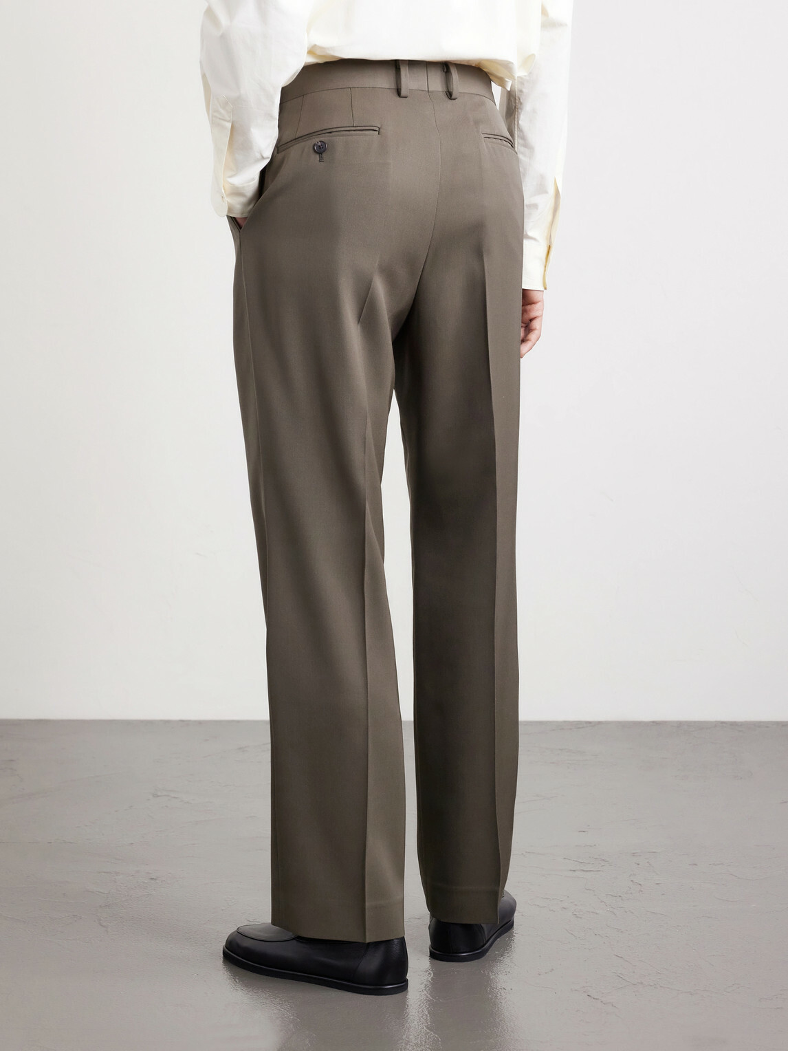 Auralee - Straight-Leg Wool-Gabardine Trousers - Brown