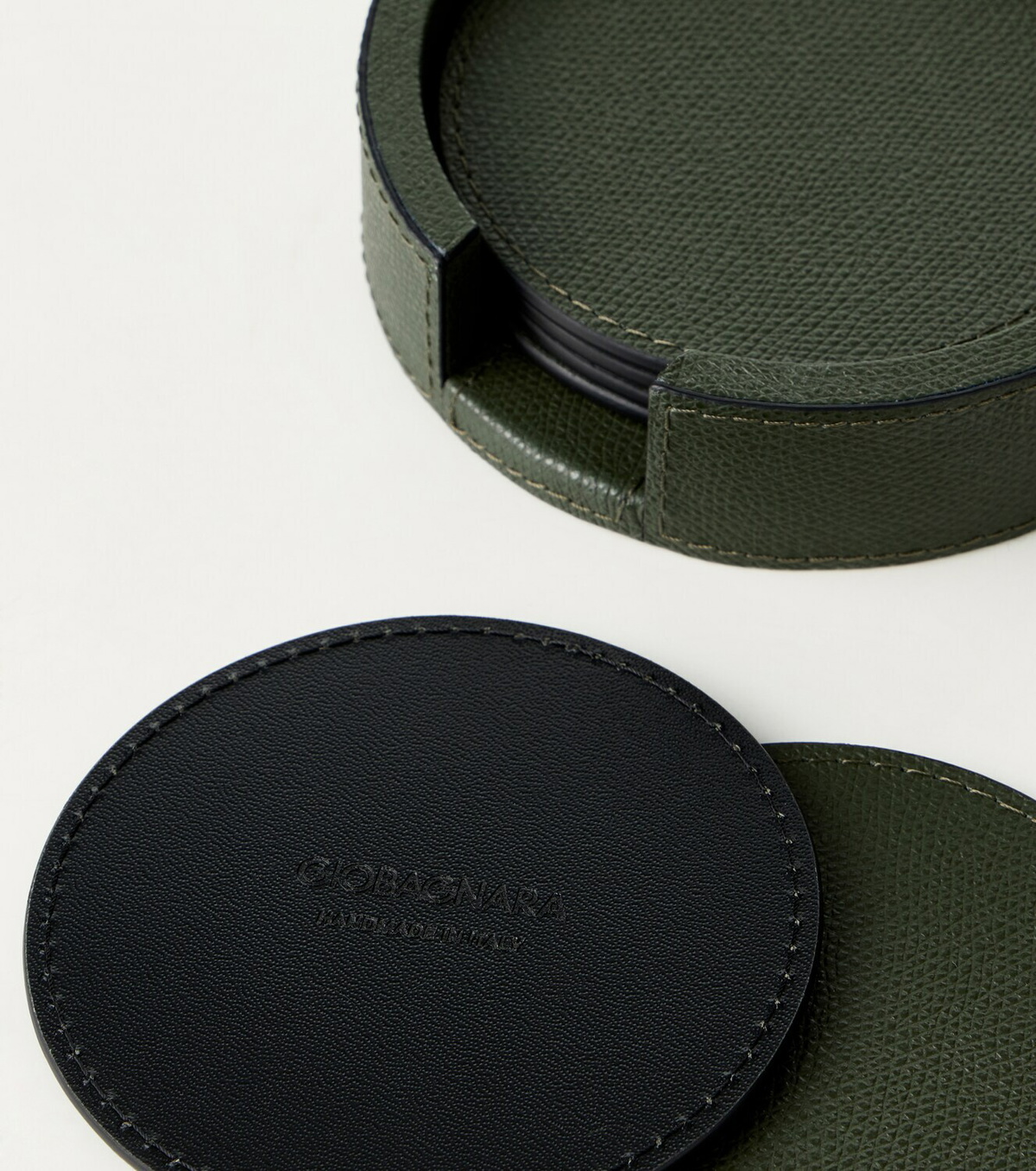Giobagnara Set of 6 leather coasters