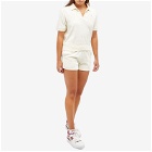Sporty & Rich Women's SCR Terry Polo Shirt Top in Milk/Washed Hydrangea
