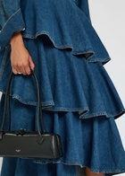 Alaïa Spiral Asymmetric Tiered Denim Midi Skirt Blue