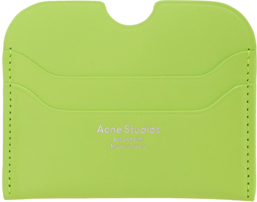 Acne Studios Green Stamp Card Holder Acne Studios