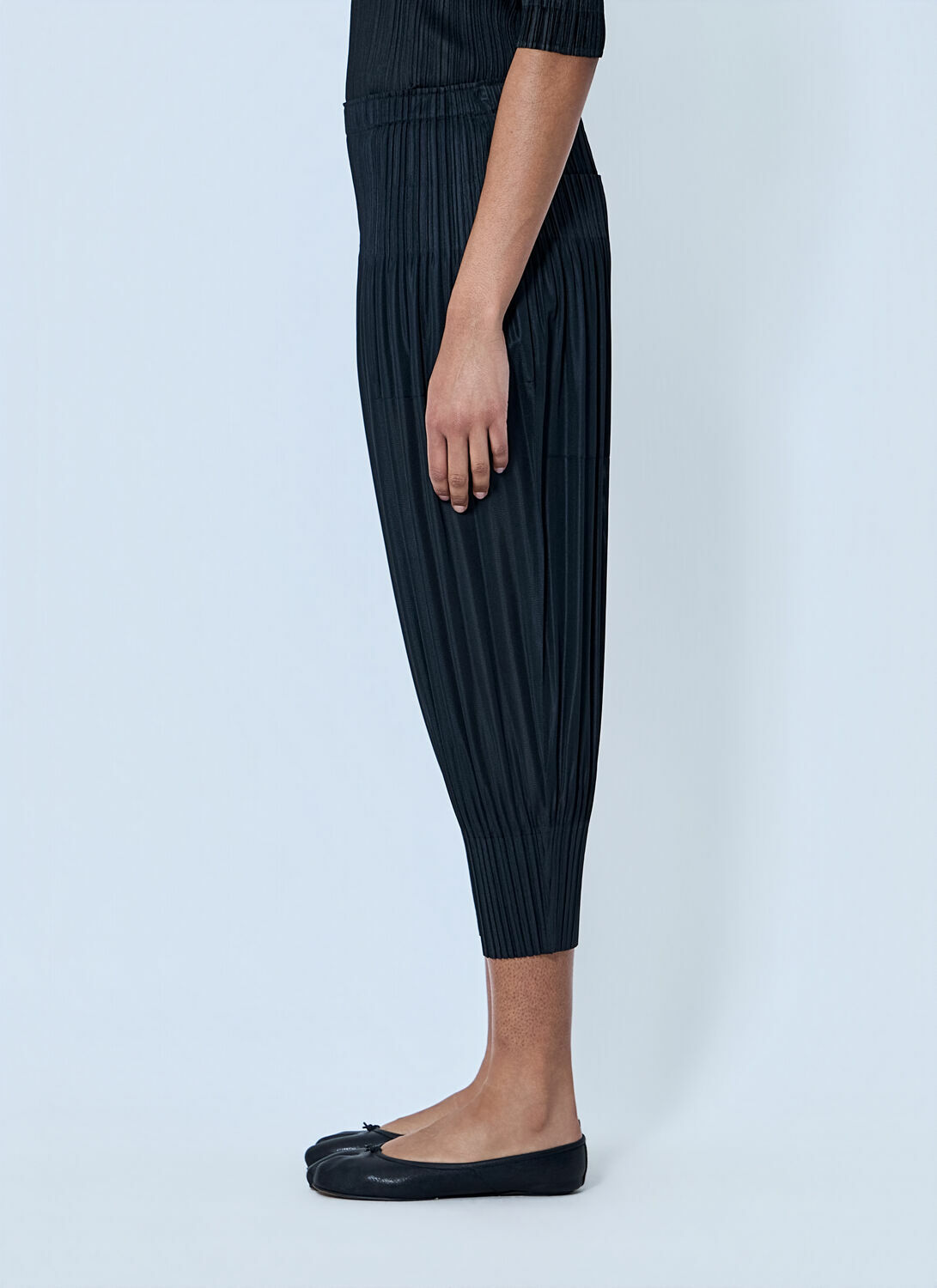 Pleats Please Issey Miyake Pleated Cropped Trousers