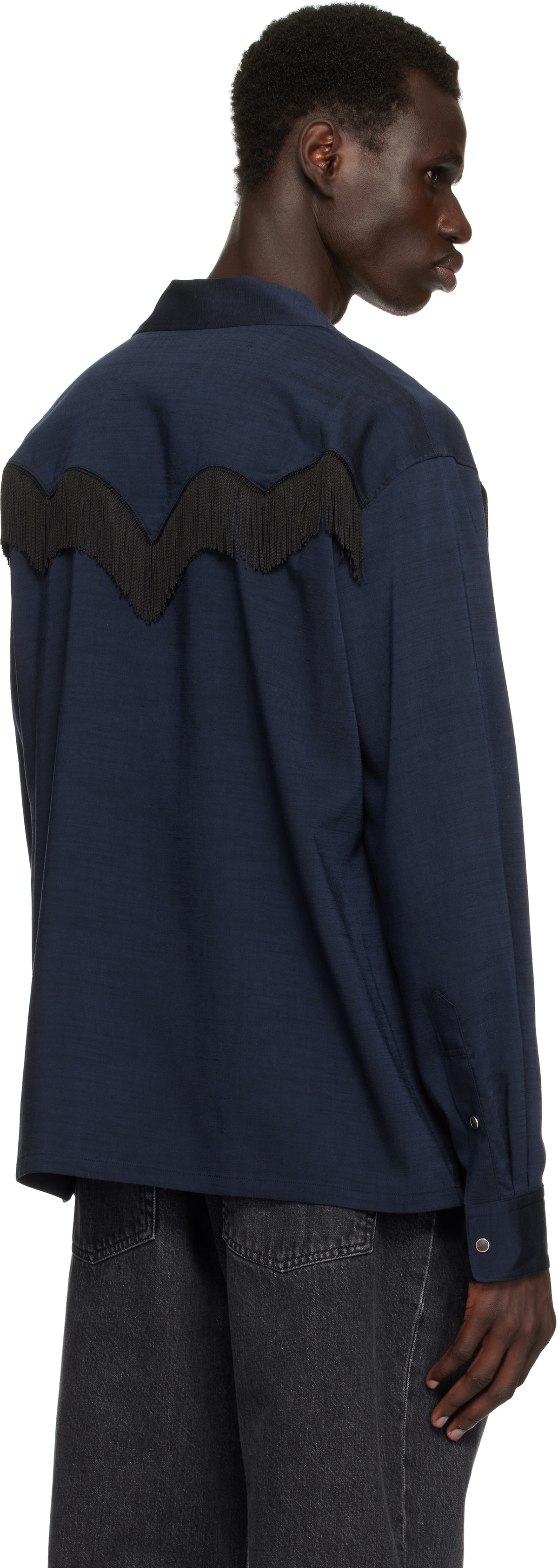トップス toga TOGA VIRILIS FRINGE SHIRT gray TOGA（トーガ）の「TOGA VIRILIS Soft typewriter fringe SS