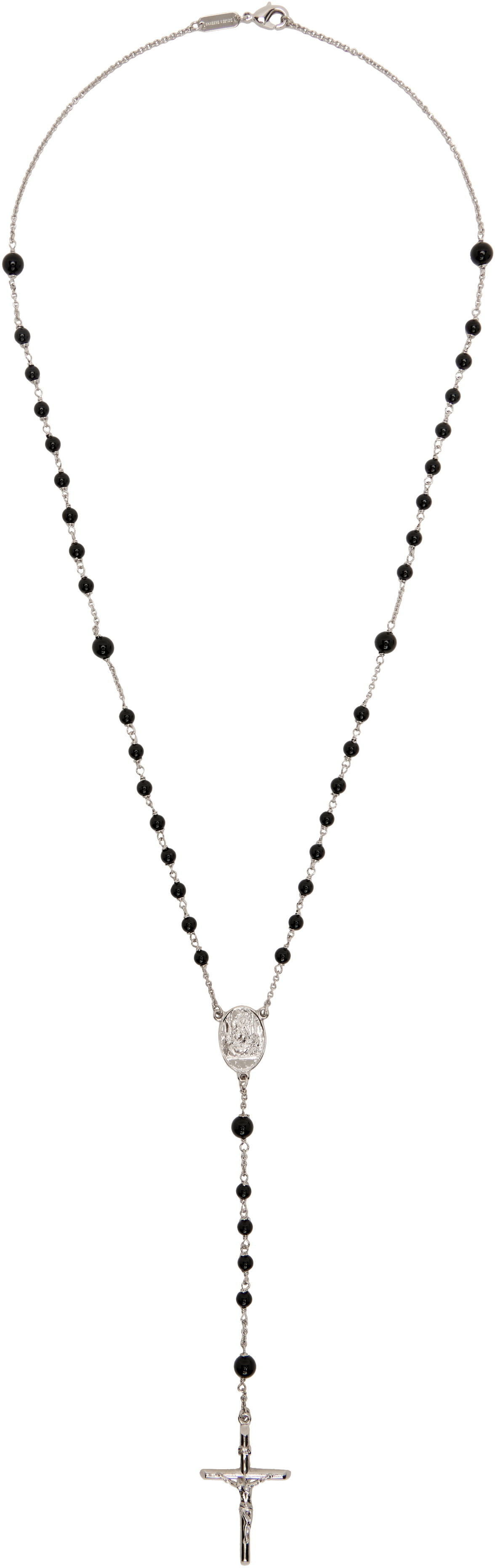 Dolce&Gabbana Silver & Black Rosary Necklace