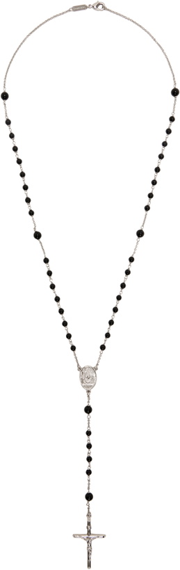 Photo: Dolce&Gabbana Silver & Black Rosary Necklace