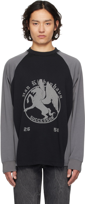 Photo: Han Kjobenhavn Black 'Successor' Printed Long Sleeve T-shirt
