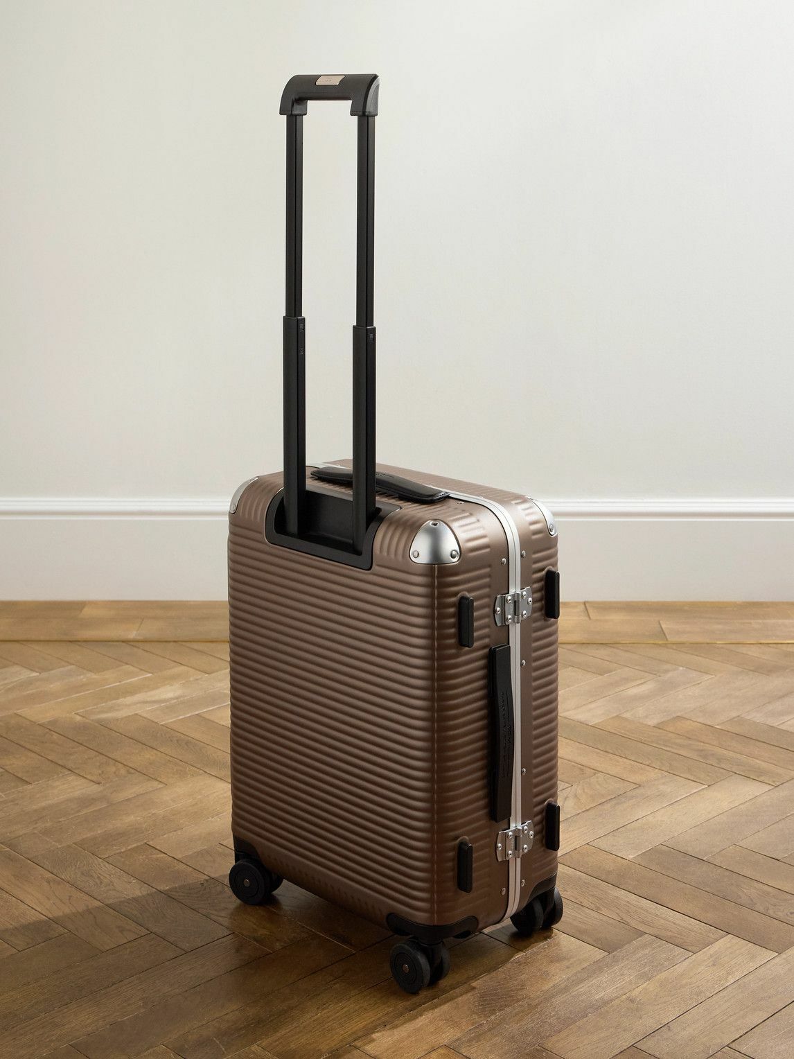 FPM Milano - Bank Light 55cm Leather-Trimmed Makrolon® Polycarbonate Spinner Suitcase