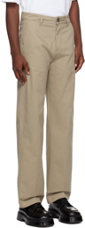 AMI Paris Khaki Straight-Leg Trousers