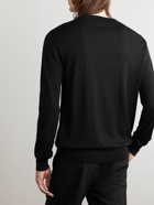 Balmain - Logo-Intarsia Ribbed Merino Wool Sweater - Black