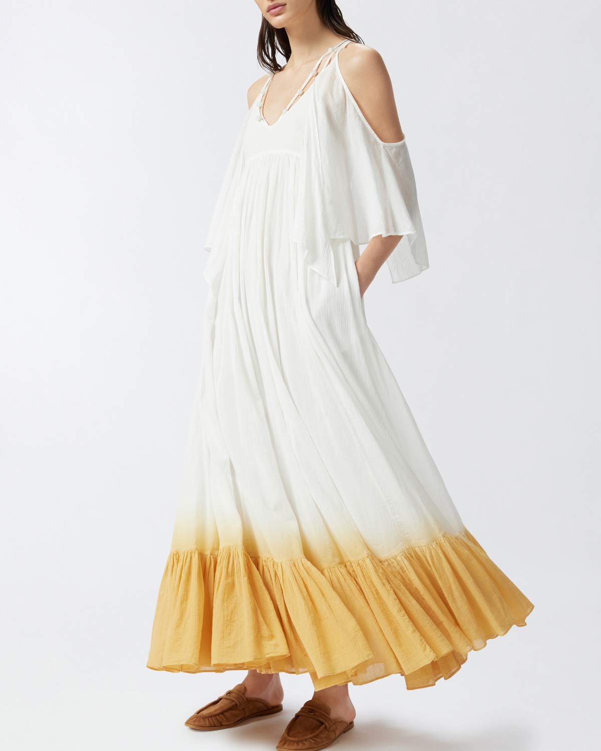 open lace back dress PINKO Women's short white dress in light chiffon – Pavidas main image 1