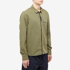 C.P. Company Men's Arm Lens Zip Overshirt in Bronze Green