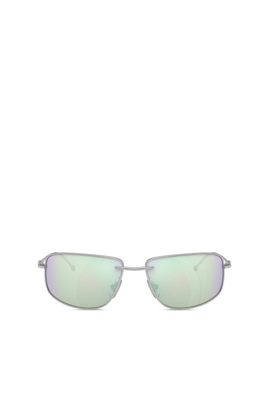 Photo: Diesel Racer shape sunglasses in metal - Sunglasses - Unisex - Silver