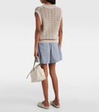 Brunello Cucinelli Open-knit cotton-blend sweater vest