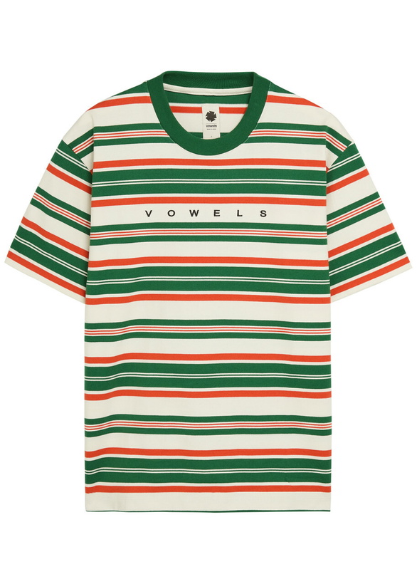 Photo: Vowels Striped Cotton T-shirt Multicoloured 1