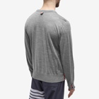 Thom Browne Men's Intarsia Stripe Crew Knit in Light Grey