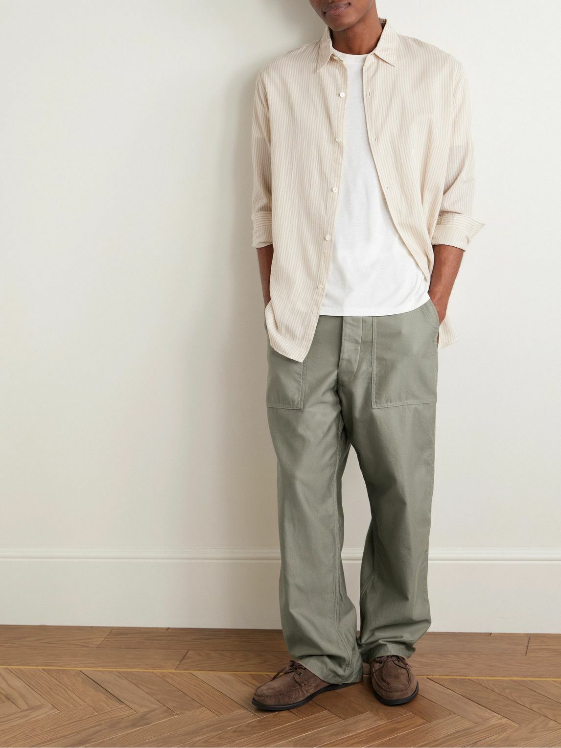 Kaptain Sunshine - Baker Straight-Leg Cotton Trousers - Green
