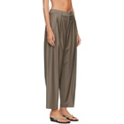 Cordera Beige Virgin Wool Masculine Barrel Trousers