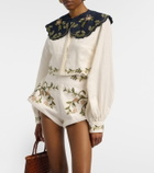 Agua by Agua Bendita Cumbre embroidered linen blouse