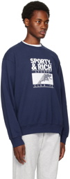 Sporty & Rich Navy 'Motion Club' Sweatshirt
