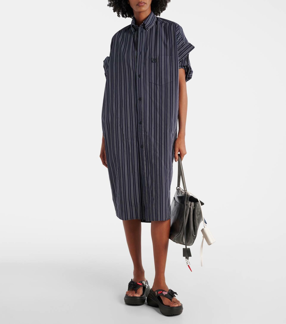 Balenciaga Striped cotton shirt dress
